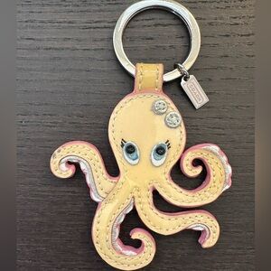 Coach Yellow and Pink Octopus Keychain